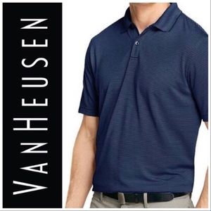 EUC Large Van Heusen Thin Stripe Traveler Polo